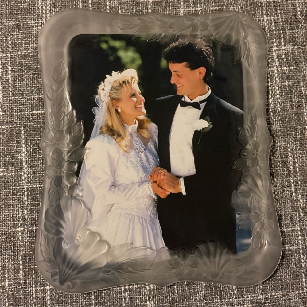 Vintage Crystal Glass Picture Frame